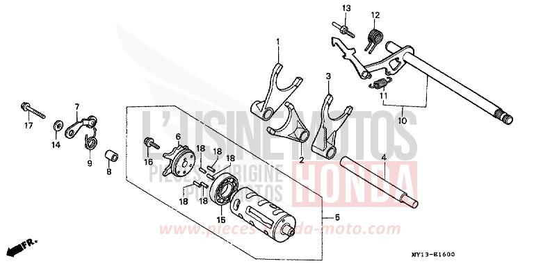 GEARSHIFT DRUM for Africa Twin 750 BLACK (NH1E) from 1994